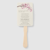 Éventail Programme de mariage élégant aux fleurs de cerisie (Devant)