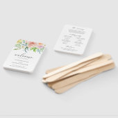 Éventail Programme de mariage élégant aux fleurs de pêche m (Non-assemblé)