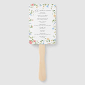 Éventail Programme de mariage élégant aux fleurs sauvages (Dos)