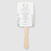 Éventail Programme de mariage élégant aux fleurs sauvages (Devant)