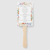 Éventail Programme de mariage élégant aux fleurs sauvages c (Dos)