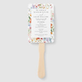 Éventail Programme de mariage élégant aux fleurs sauvages c (Devant)