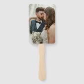 Éventail Programme de mariage élégant aux rayures roses mod (Dos)