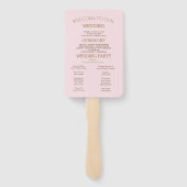 Éventail Programme de mariage élégant avec photo (Dos)