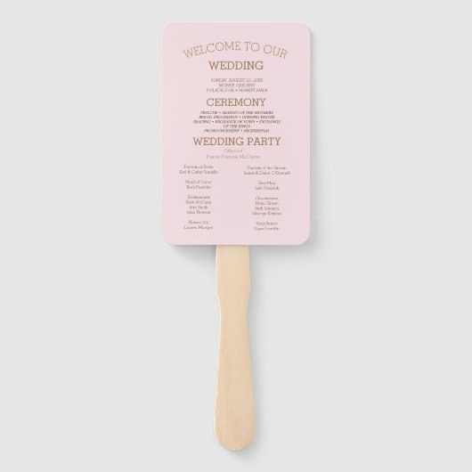 Éventail Programme de mariage élégant avec photo (Dos)