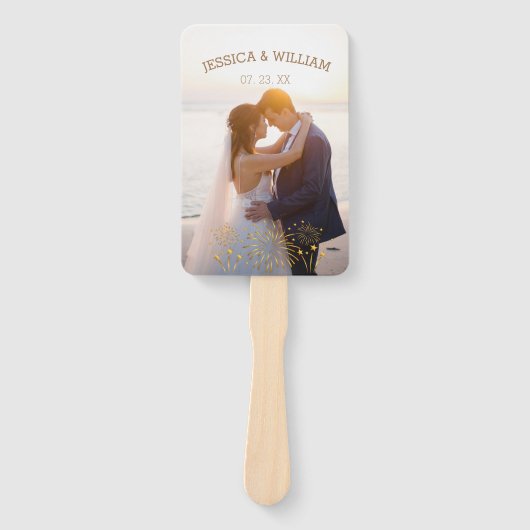 Éventail Programme de mariage élégant avec photo (Devant)