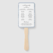 Éventail Programme de mariage élégant bleu atténué Coastal (Dos)