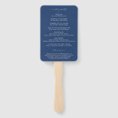 Éventail Programme de mariage élégant bleu marine classique (Dos)