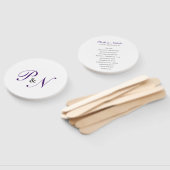 Éventail Programme de mariage élégant classique Royal Purpl (Non-assemblé)