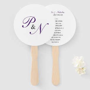 Éventail Programme de mariage élégant classique Royal Purpl