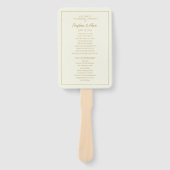 Éventail Programme de mariage élégant crème or (Devant)
