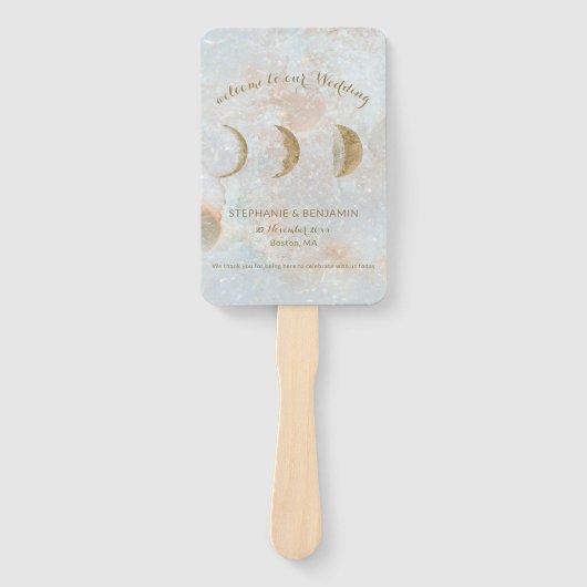 Éventail Programme de mariage élégant de la Lune céleste (Devant)