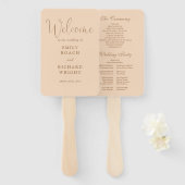 Éventail Programme de mariage élégant écriture manuscrite p (Devant et derrière)