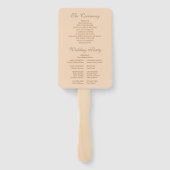 Éventail Programme de mariage élégant écriture manuscrite p (Dos)