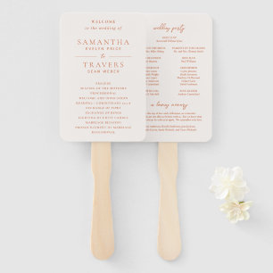 Éventail Programme de mariage élégant en cuivre traditionne