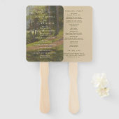 Éventail Programme de mariage élégant en forêt rustique (Devant et derrière)