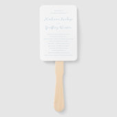 Éventail Programme de mariage élégant en poudre bleue avec (Devant)