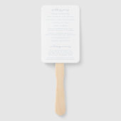 Éventail Programme de mariage élégant en poudre bleue avec (Dos)