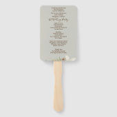 Éventail Programme de mariage élégant en script beige hiver (Dos)