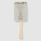 Éventail Programme de mariage élégant en script beige hiver (Devant)