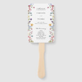 Éventail Programme de mariage élégant et fantaisiste à fleu (Devant)