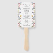 Éventail Programme de mariage élégant et fantaisiste à fleu (Dos)
