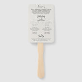 Éventail Programme de Mariage Élégant et Intemporel Beige N (Dos)