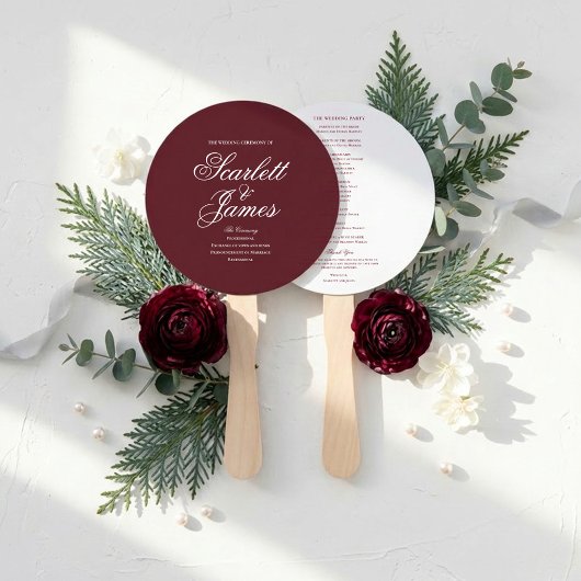 Éventail Programme de mariage élégant et intemporel pour la