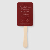 Éventail Programme de mariage élégant et moderne en Bourgog (Devant)