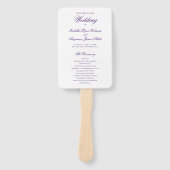 Éventail Programme de mariage élégant et traditionnel viole (Devant)