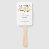 Éventail Programme de mariage élégant floral rose blush (Devant)