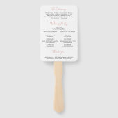Éventail Programme de mariage élégant floral rose blush (Dos)