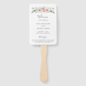 Éventail Programme de mariage élégant floral rose poussiére (Devant)