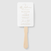 Éventail Programme de Mariage Elegant Gold Script (Devant)