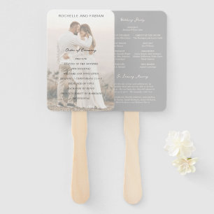 Éventail Programme de mariage élégant gris simple