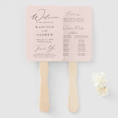 Éventail Programme de mariage élégant moderne (Devant et derrière)