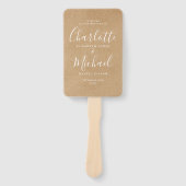 Éventail Programme de mariage élégant moderne Kraft rustiqu (Devant)