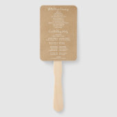 Éventail Programme de mariage élégant moderne Kraft rustiqu (Dos)