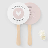Éventail PROGRAMME DE MARIAGE élégant moderne mignon amour  (Devant et derrière)