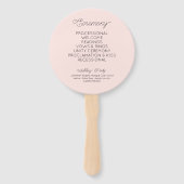 Éventail Programme de mariage élégant moderne minimaliste d (Dos)