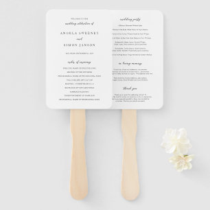 Éventail Programme de mariage élégant moderne neutre