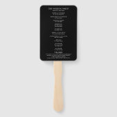 Éventail Programme De Mariage Élégant Noir Et Blanc (Dos)