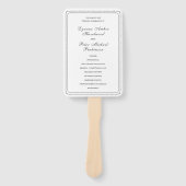 Éventail Programme de mariage élégant noir et blanc classiq (Devant)