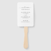 Éventail Programme de mariage élégant noir et blanc classiq (Devant)