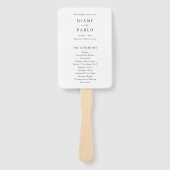 Éventail Programme de mariage élégant noir et blanc moderne (Devant)