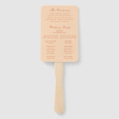 Éventail Programme de Mariage Élégant Peach Classic (Dos)