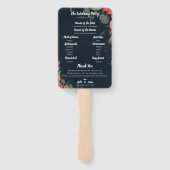 Éventail Programme de mariage Elégant Pêche Orange Floral (Dos)