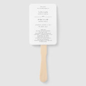 Éventail Programme de mariage élégant simple (Devant)