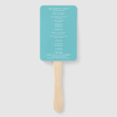 Éventail Programme de mariage élégant simple bleu puriste (Dos)