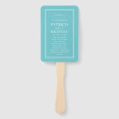 Éventail Programme de mariage élégant simple bleu puriste (Devant)